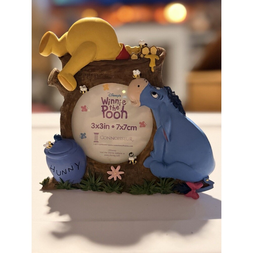 Disney Winnie The Pooh & Eeyore Hunny Pot 3×3 Resin Picture Frame Connoisseur